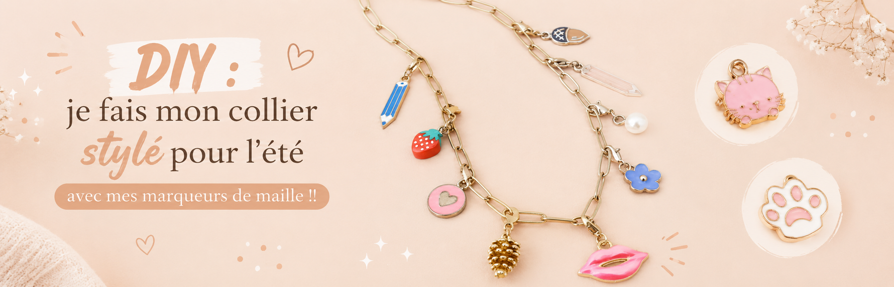 DIY : je fais mon collier stylé pour l’été avec mes marqueurs de maille !!
