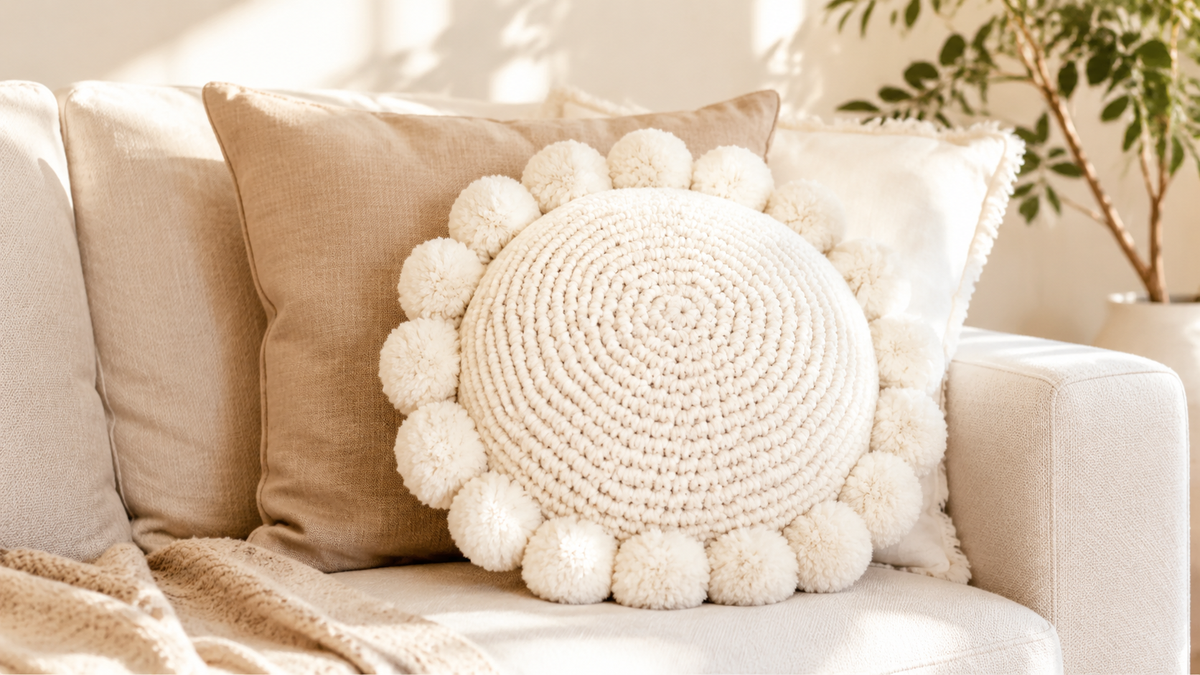 Le coussin à pompons (Niveau débutant)
