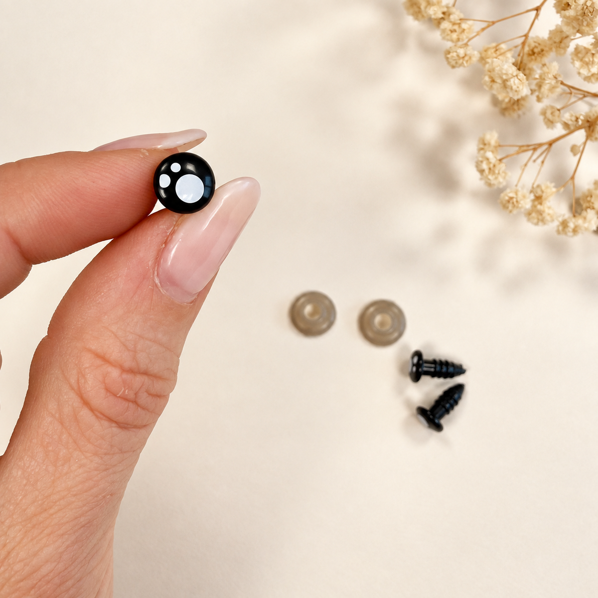 Yeux de sécurité noirs Kawaii (8 mm)