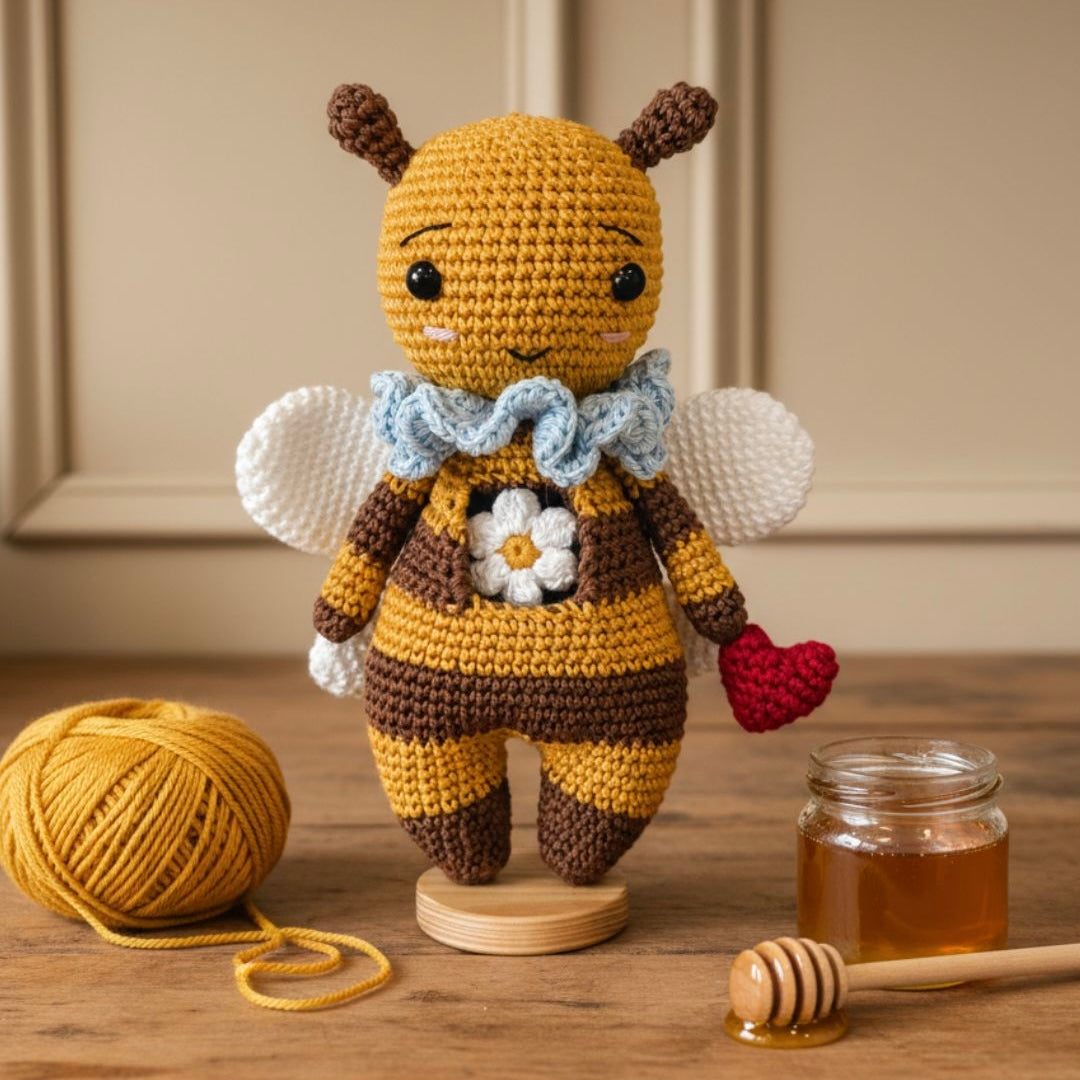 Patron de Louna l'abeille au cœur fleuri