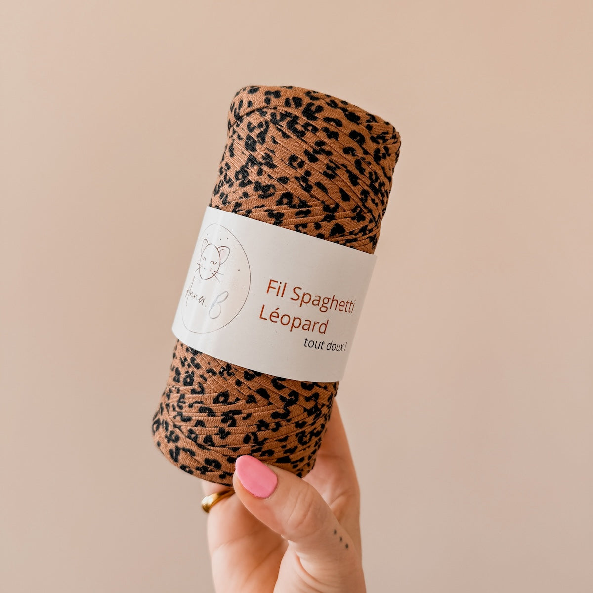 Pelote fil spaghetti leopard