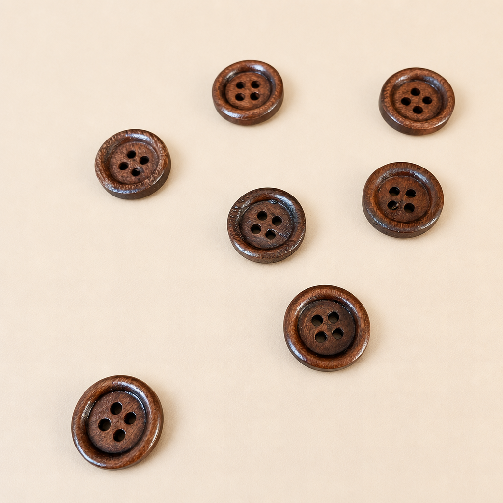 Bouton de bois foncé