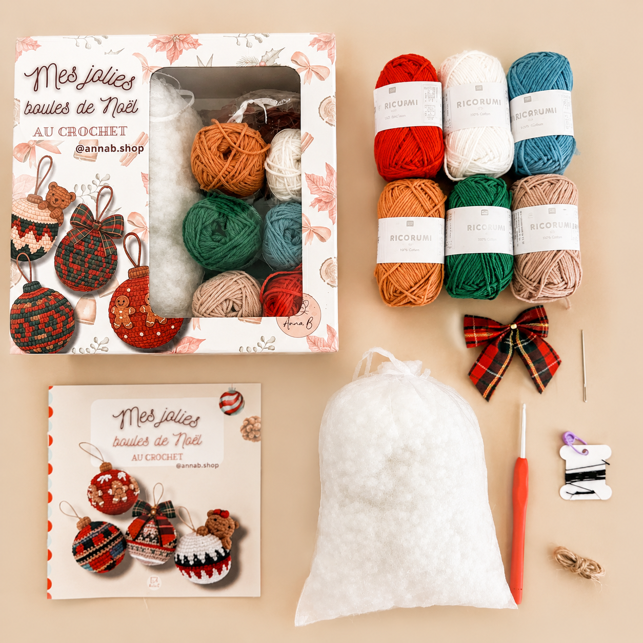 Coffret boules de Noël au crochet