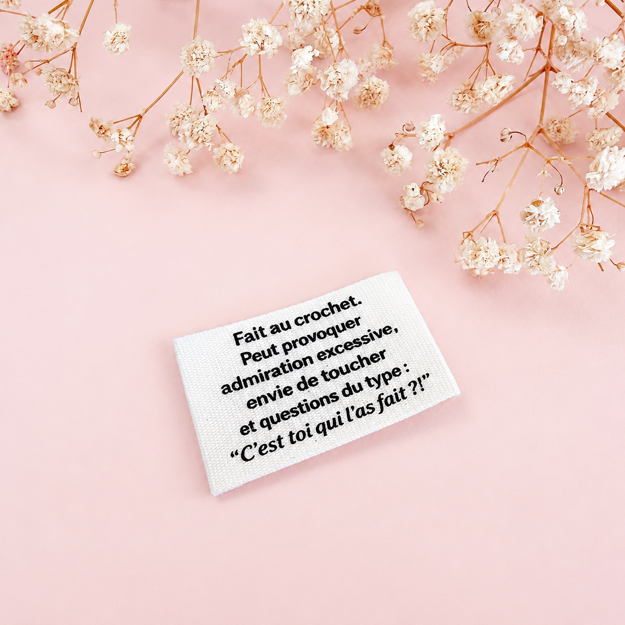 Étiquette à coudre "Fan de crochet"