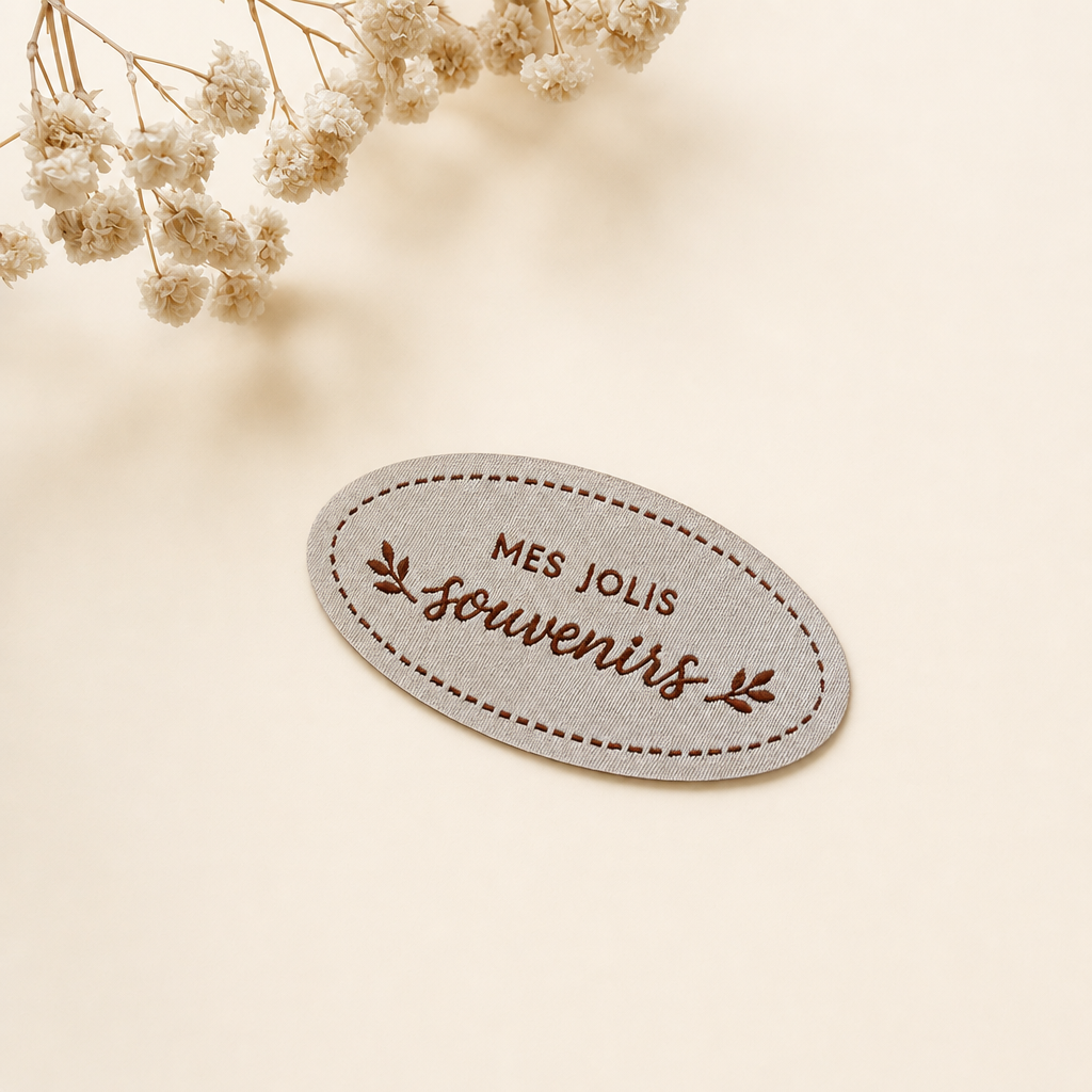 Étiquette thermocollante "mes jolis souvenirs"