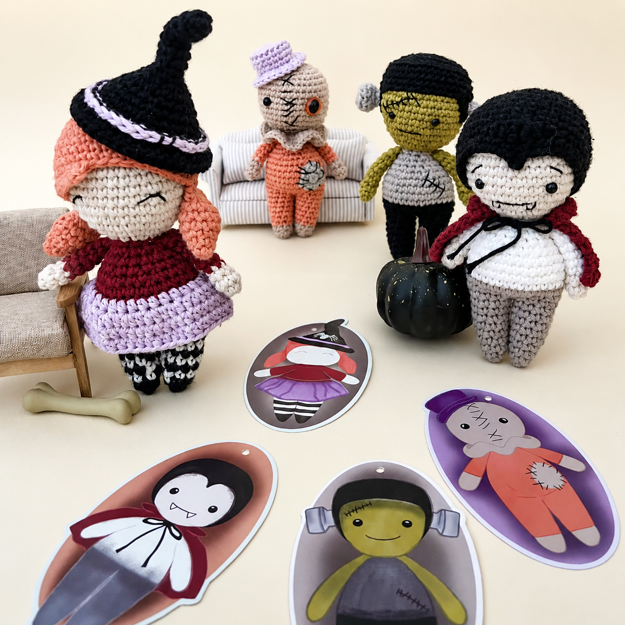 Patron des 4 Mini'Z d'Halloween
