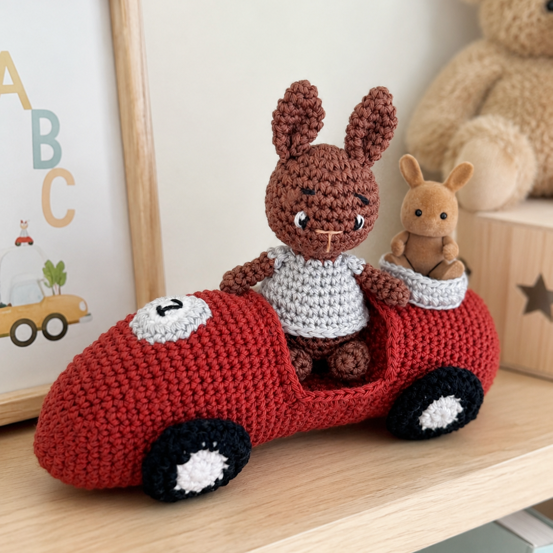 Kit de la voiture vintage et son lapin