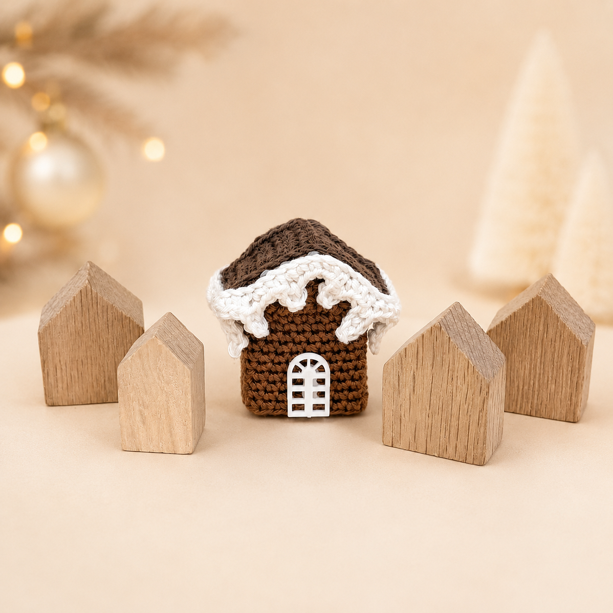 Lot de 4 maisons de bois
