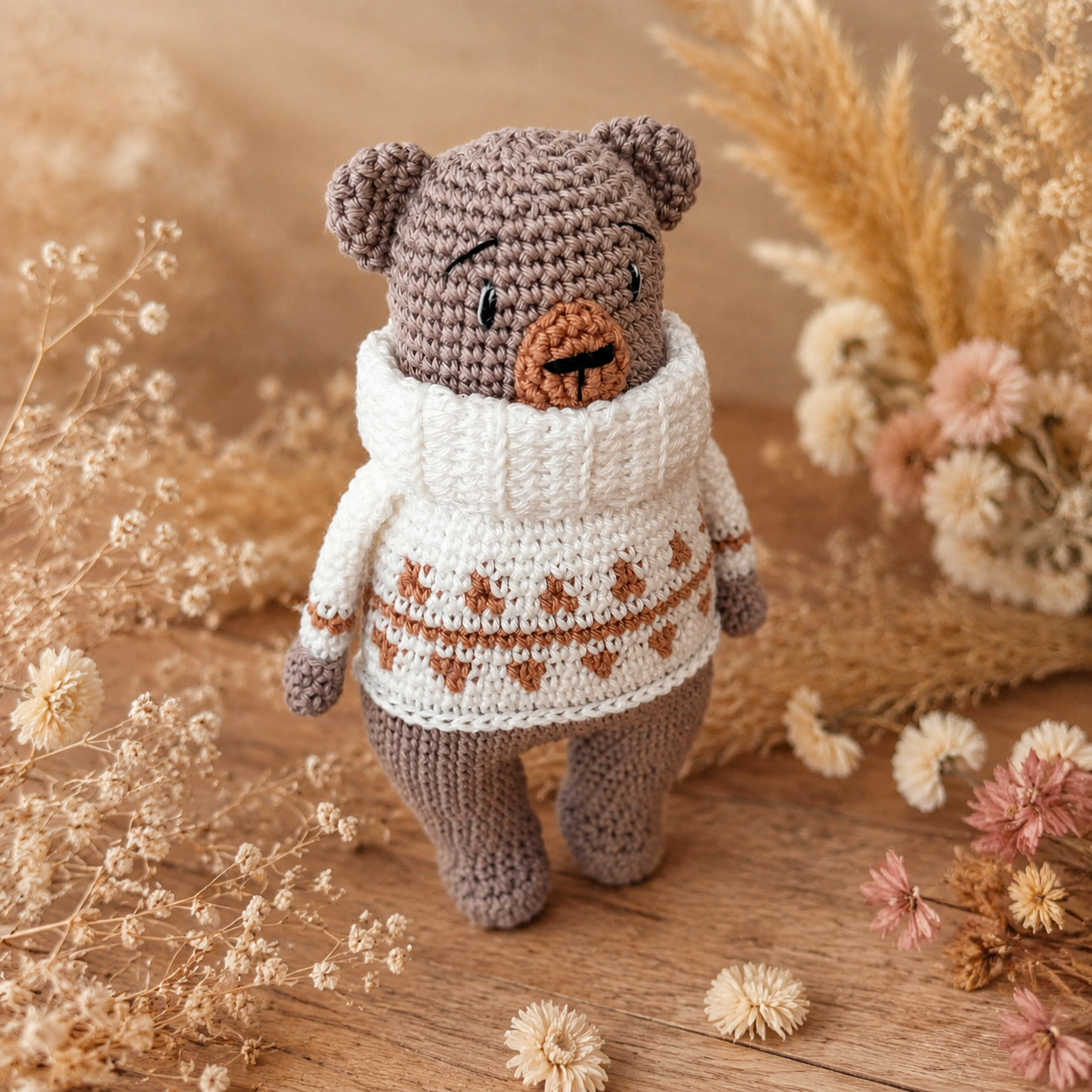 Patron de l'ours et son pull à col roulé