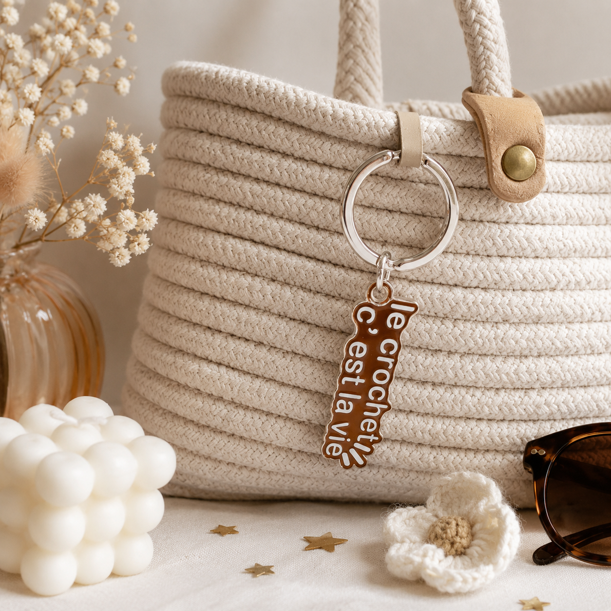 Porte-clés "le crochet c'est la vie"