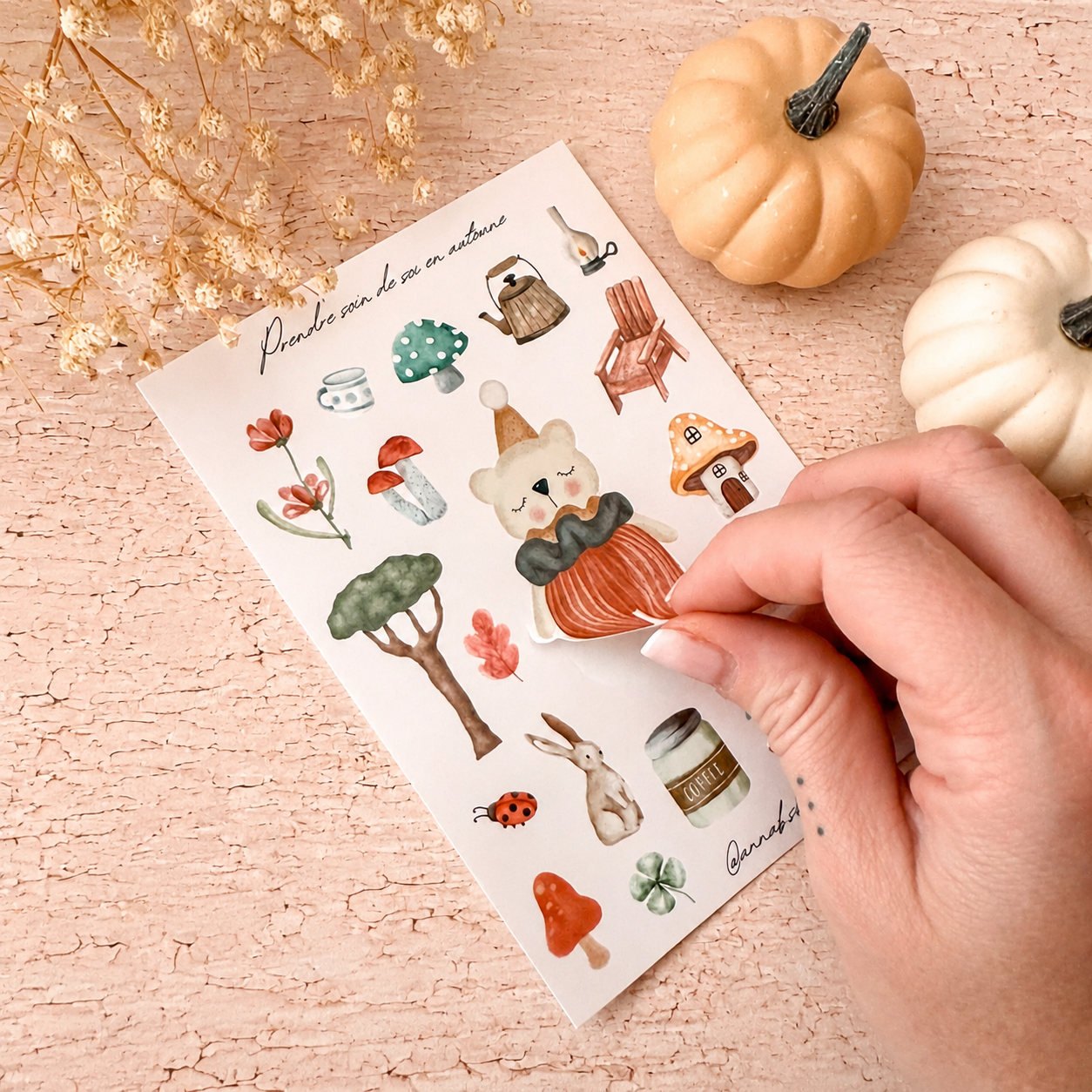 Planche d'autocollants d'automne