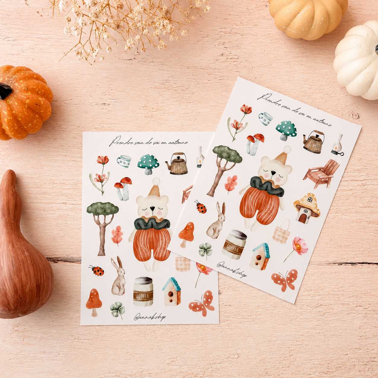 Planche d'autocollants d'automne