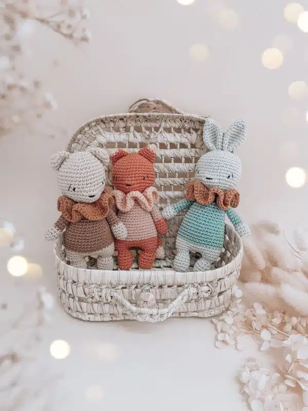 renard, couffin, annab, amigurumi, crochet, ricorumi, ourson, ours, souris, mouse, lapin