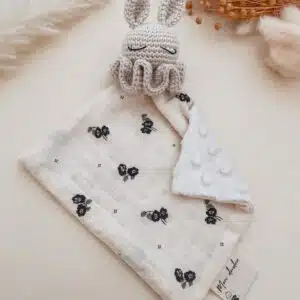 Kit « je fais mon petit doudou » - beige fleur noir