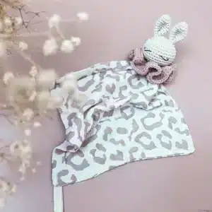 Lange pour doudou - Léopard rose