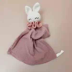 Lange pour doudou - Uni vieux rose