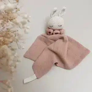 Lange pour doudou - Uni rose nude