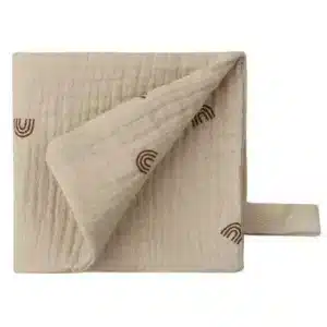 Lange pour doudou - beige arc-en-ciel