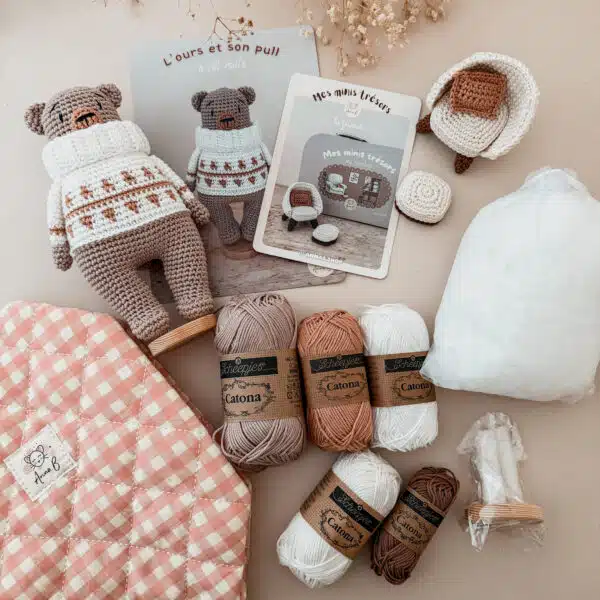 L'ours et son pull OFF, annab, crochet, box crochet, amigurumi, kit crochet