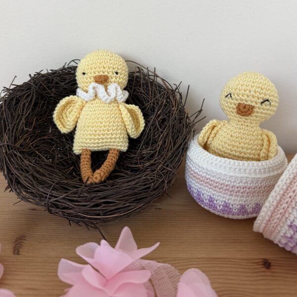 poussin, pâques, oeuf, pioupy, annab, crochet, scheepjes, coton, catona, mercerie, box crochet, kit crochet