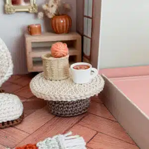 table, table basse, table crochet, annab, box crochet, mini tresor, miniature crochet