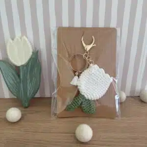 fleur, kit crochet, annab, porte-clef, maitresse, merci, box crochet, crochet, amigurumi, mercerie, piece