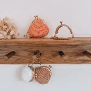 porte monnaie, vintage, fermoir, porte-clef, annab, crochet, mercerie