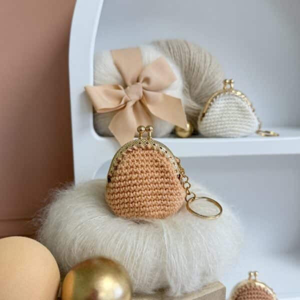 porte monnaie, vintage, fermoir, porte-clef, annab, crochet, mercerie