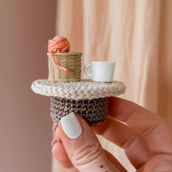 table, table basse, table crochet, annab, box crochet, mini tresor, miniature crochet