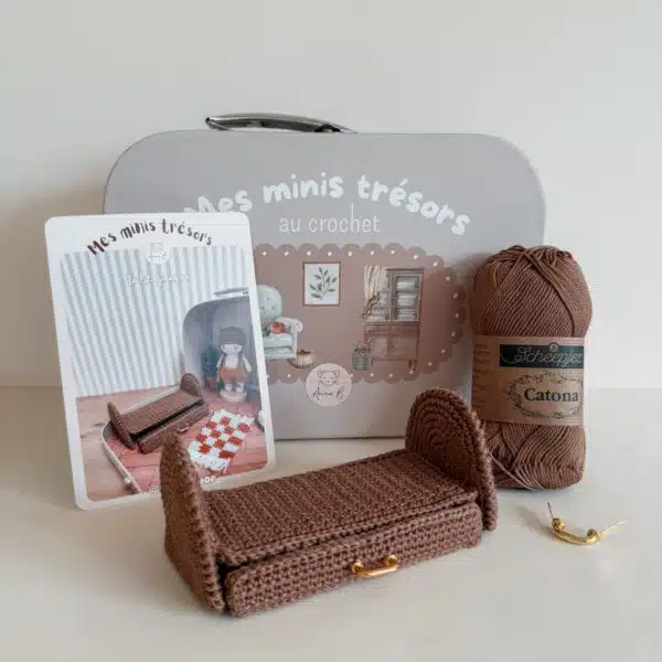 mini tresor, lit gigogne, lit crochet, annab, box crochet, amigurumi, mercerie, plaid