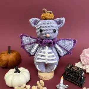 halloween, crochet, annab, annabcrochet, mercerie, box crochet, amigurumi, chat, chauve-souris, squelette