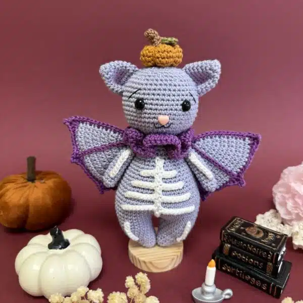 halloween, crochet, annab, annabcrochet, mercerie, box crochet, amigurumi, chat, chauve-souris, squelette