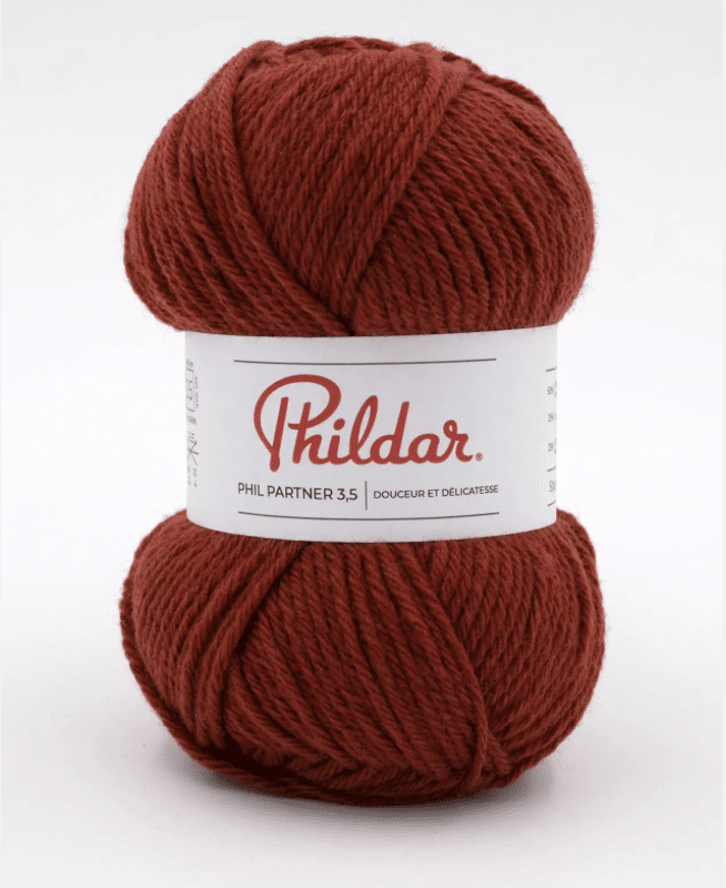 pelote de phil partner 3,5 de phildar coloris acajou
