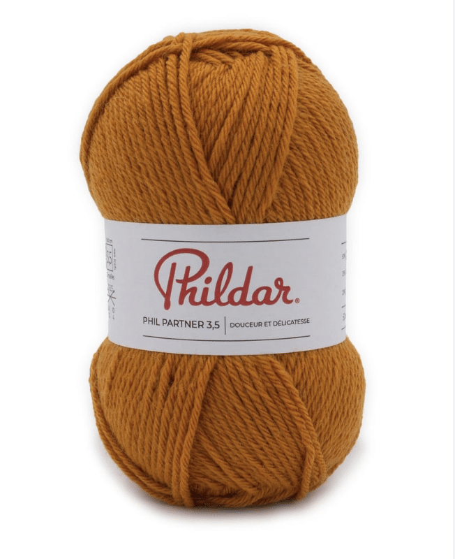 pelote de phil partner 3,5 de phildar coloris cognac