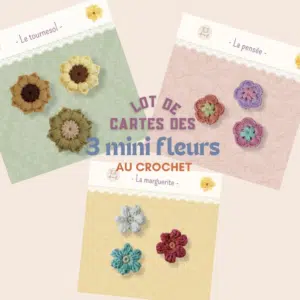 Lot de 3 cartes tuto fleur