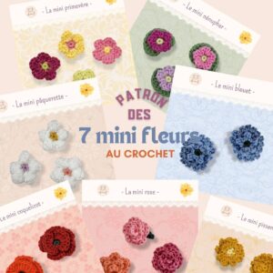 Patron des 7 minis fleurs (du chemin de table)